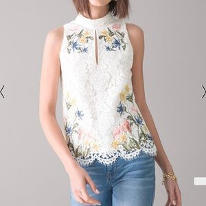 WHBM Embroidered Top